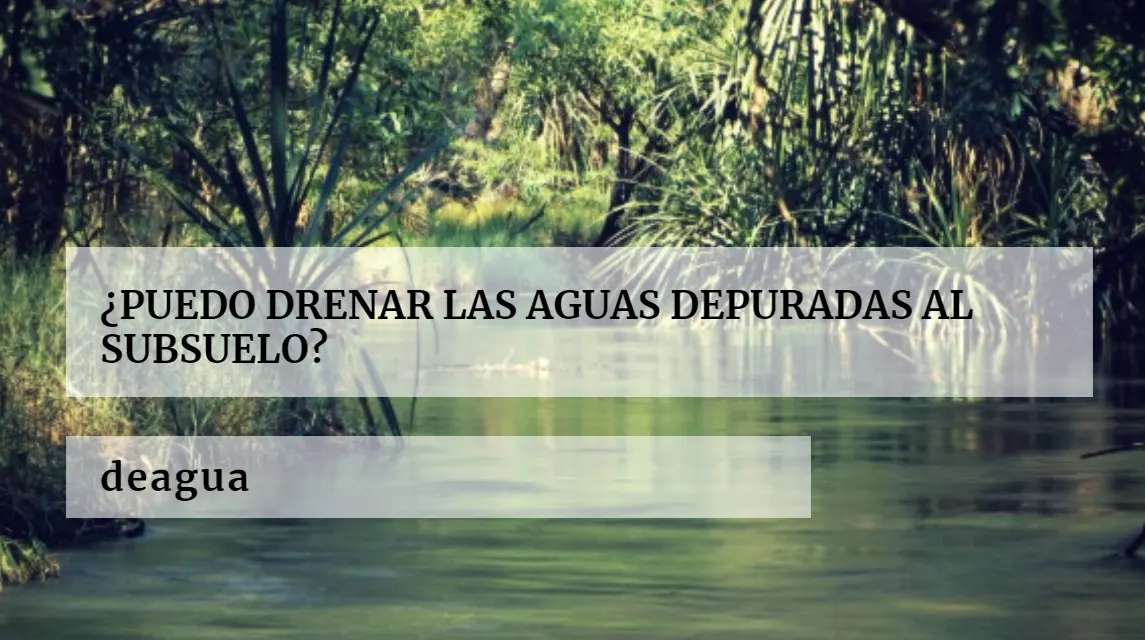 ¿Puedo drenar las aguas depuradas al subsuelo?